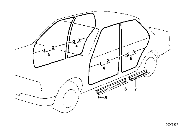 1979 BMW 733i Edge Protection / Rockers Covers Diagram 1
