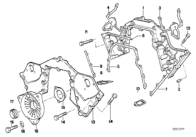 1994 BMW 750iL Gasket For Asbestos-Free Timing Case Diagram for 11141725701