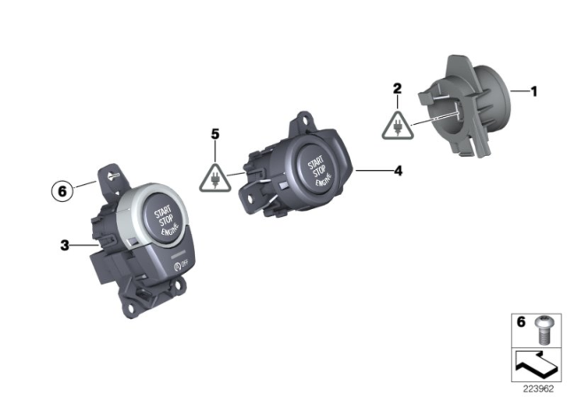 2014 BMW X3 Switch, Start / Stop, And Emergency Start Coil Diagram