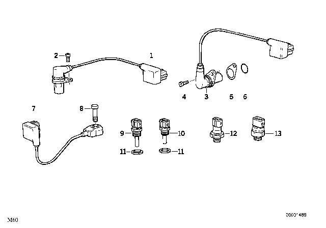 1994 BMW 740i Sensors Diagram