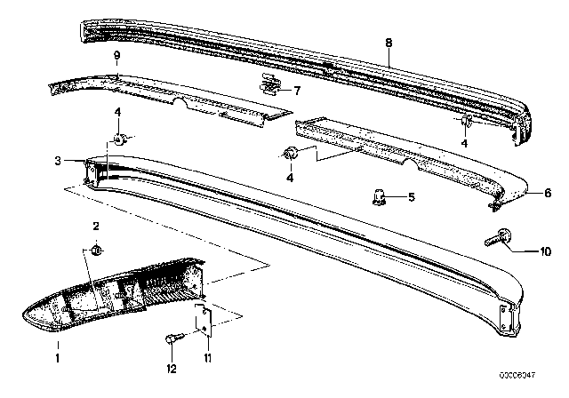 1978 BMW 320i Covering Left Diagram for 51121841059