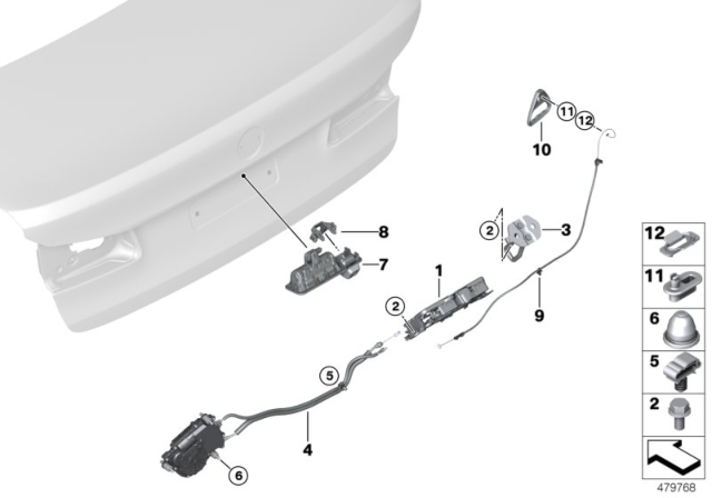 2020 BMW 530i Trunk Lid / Closing System Diagram