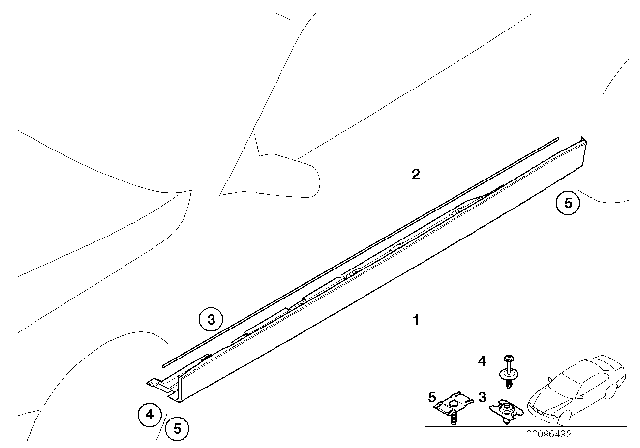 2001 BMW 750iL Left Door Sill Cover Diagram for 51718242715