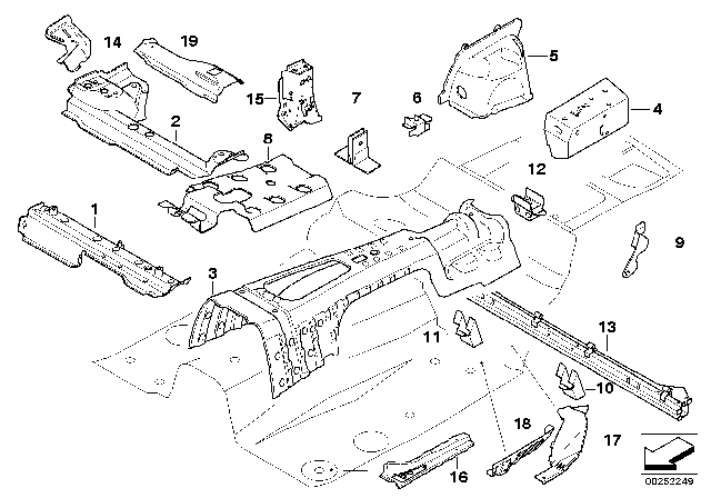 2008 BMW 128i Partition Trunk / Floor Parts Diagram