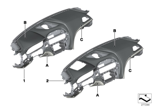 2014 BMW 640i xDrive Individual Instrument Panel, Leather Diagram