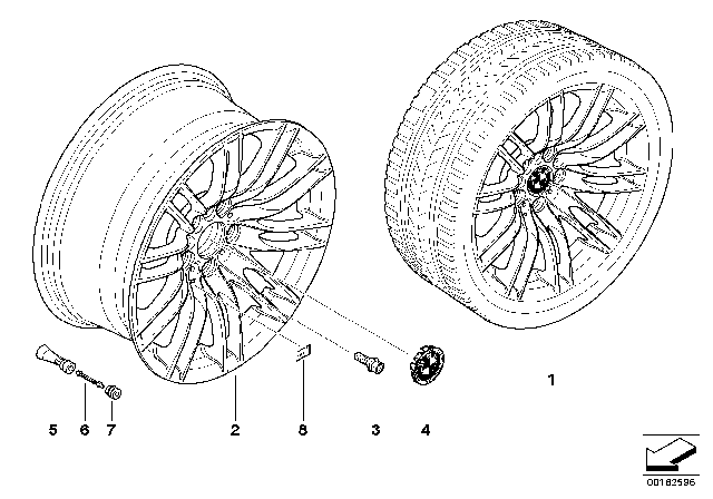 2011 BMW M3 Disc Wheel, Light Alloy, Reflex-Silber Diagram for 36102284505