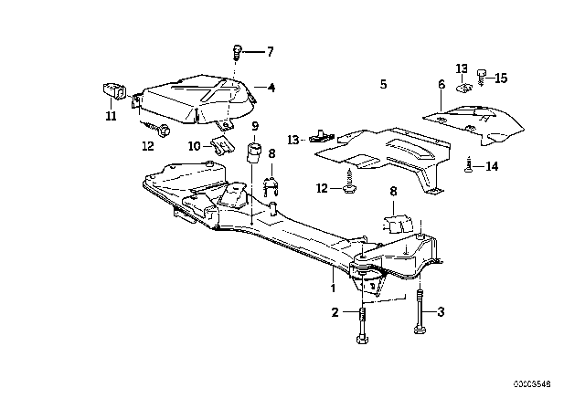 1995 BMW 850CSi Front Axle Support Diagram