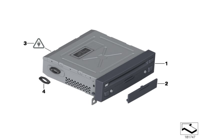 2011 BMW 750i xDrive Exchange Dvd Audio Player, Rear Cabin Diagram for 65129201040