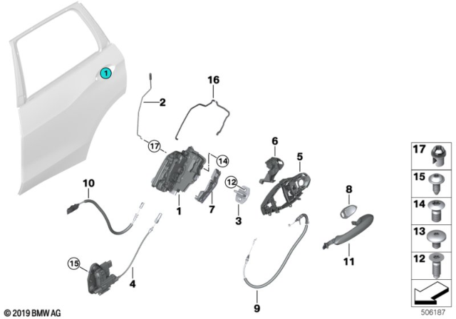 2019 BMW X7 Locking System, Door Diagram 2