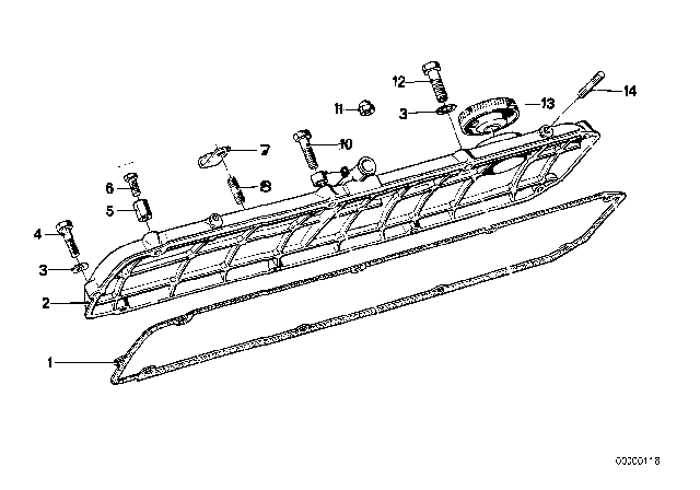 1988 BMW 535i Cylinder Head Cover Diagram