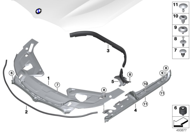 2020 BMW M850i xDrive Seal, Engine Bonnet, Front Diagram for 51767419000