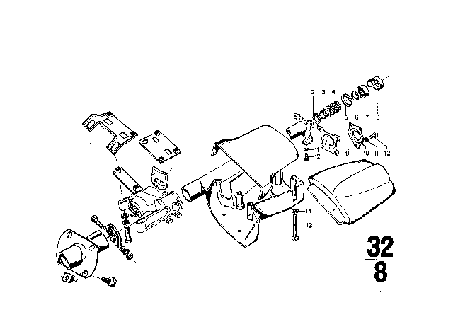 1969 BMW 2002 Steering Column - Trim Panel / Attaching Parts Diagram 2