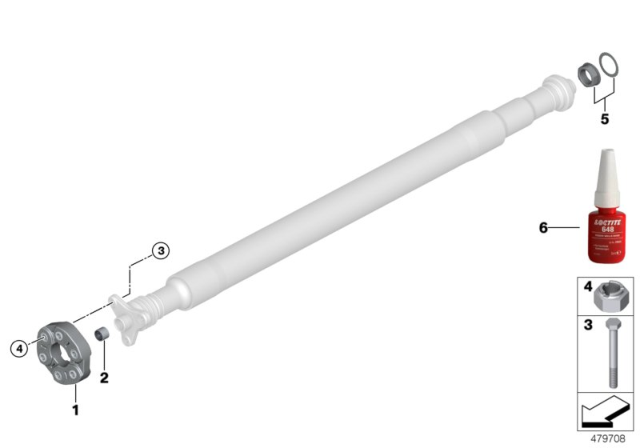 2016 BMW M3 Drive Shaft, Single Components Diagram