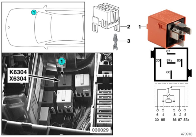 2001 BMW 740i Relay, Secondary Air Pump Diagram