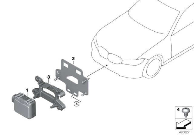 2019 BMW 330i Front Radar Sensor Diagram