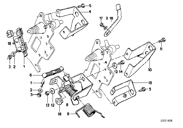 1986 BMW 524td Accelerator Pedal Diagram