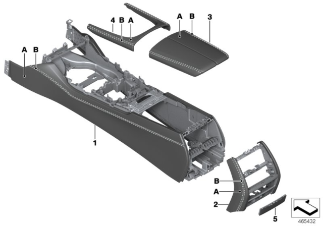 2017 BMW 740i Individual Centre Console Diagram