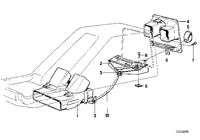 1985 BMW 735i Air Outlet Rear Center Diagram for 51161920787