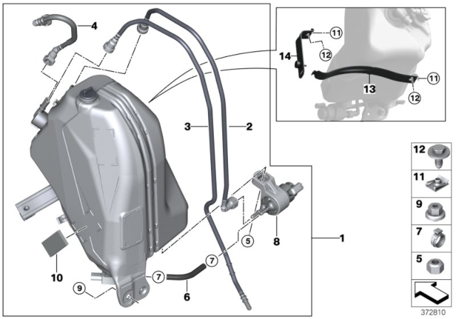 2015 BMW X3 SCR Reservoir, Passive Diagram