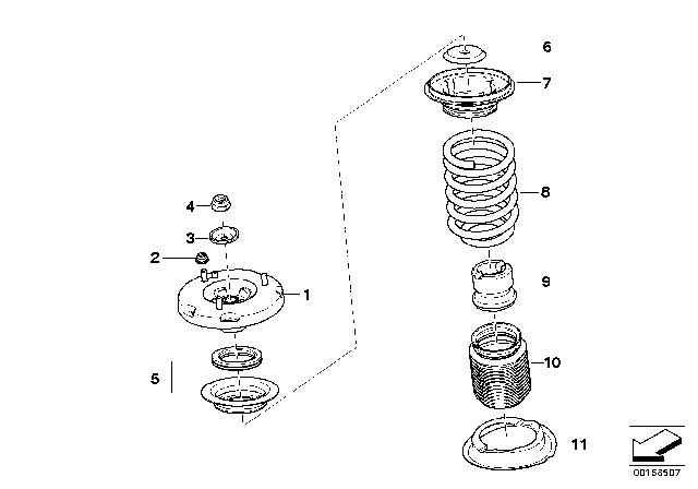 2008 BMW Z4 M Coil Spring / Guide Support / Attaching Parts Diagram