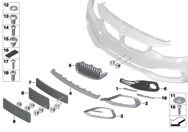 2014 BMW 435i Trim Panel, Trim Elements Diagram