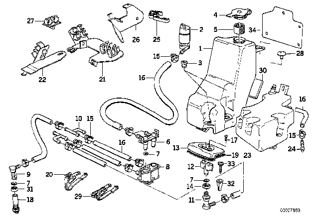 1991 BMW 750iL Right Base Diagram for 61671379772