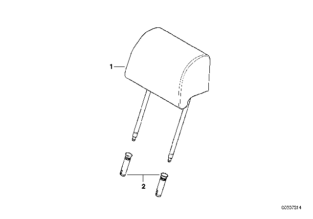 2005 BMW X5 Seat, Front, Head Restraint Diagram 2