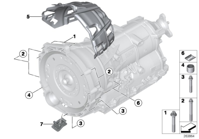 2017 BMW 328d Transmission Mounting Diagram