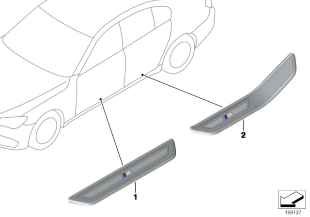 2012 BMW 750Li Retrofit, M Cover, Entrance Diagram