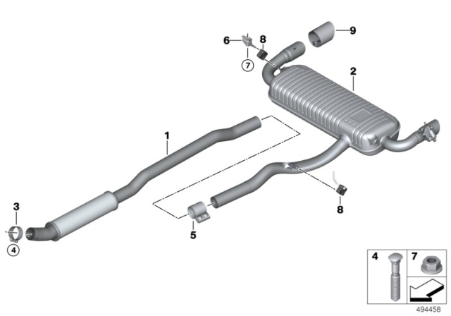 2020 BMW X2 Front Catalytic Converter Diagram for 18308669107