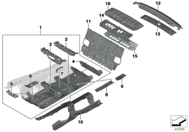 2017 BMW 740i xDrive Partition Trunk / Floor Parts Diagram