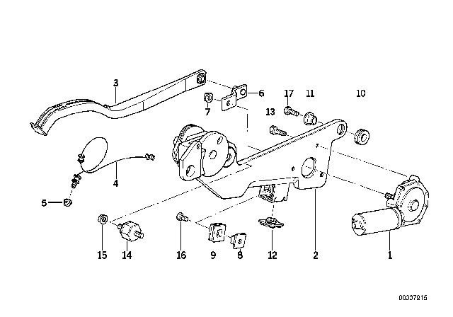 1995 BMW 525i Single Parts For Rear Window Wiper Diagram 1