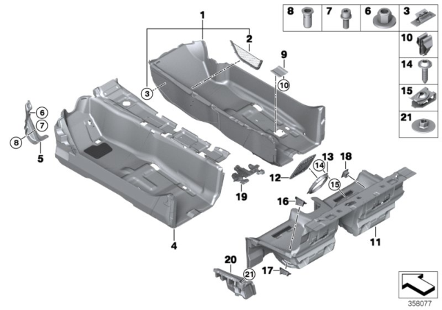 2015 BMW i8 Floor Covering Diagram