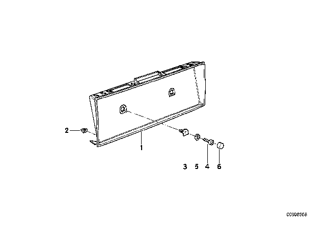 1997 BMW 840Ci Licence Plate Base Diagram 2