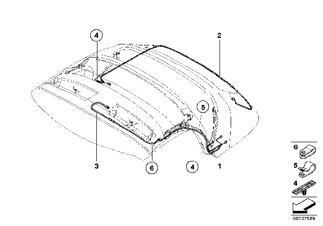 2004 BMW Z4 Cable Harness Folding Top Diagram