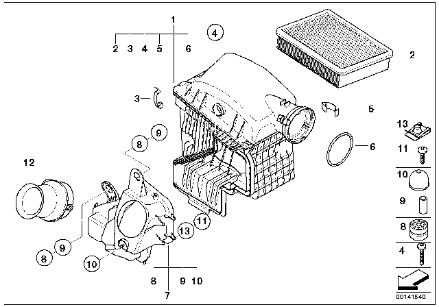 2004 BMW 745Li Intake Duct Diagram for 13717501195