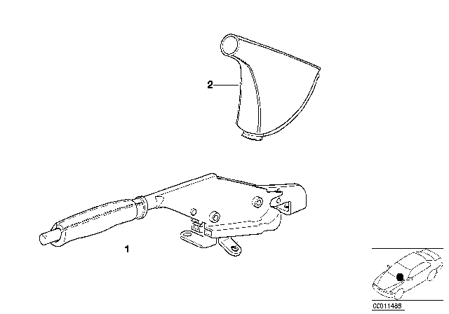 2002 BMW M5 Individual Handbrake Lever Diagram 1