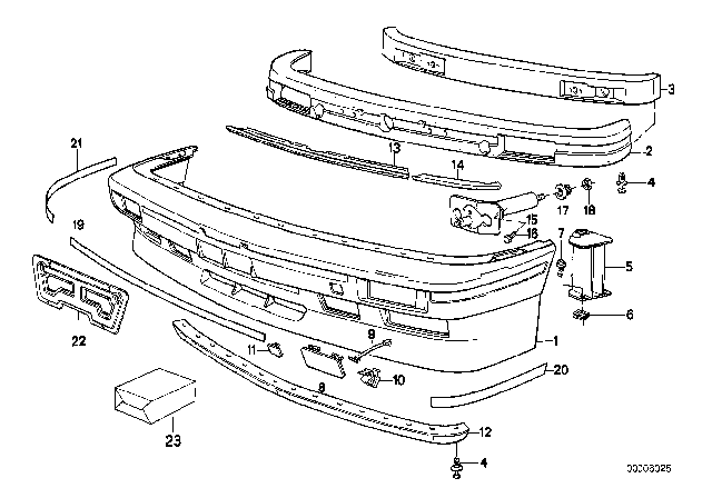 1989 BMW M3 Decorative Strip Front Right Diagram for 51111966302