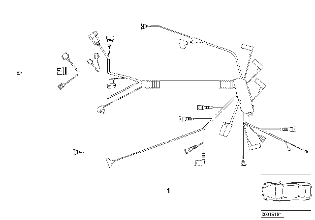 2003 BMW Alpina V8 Roadster Engine Wiring Harness Diagram for 12518025881