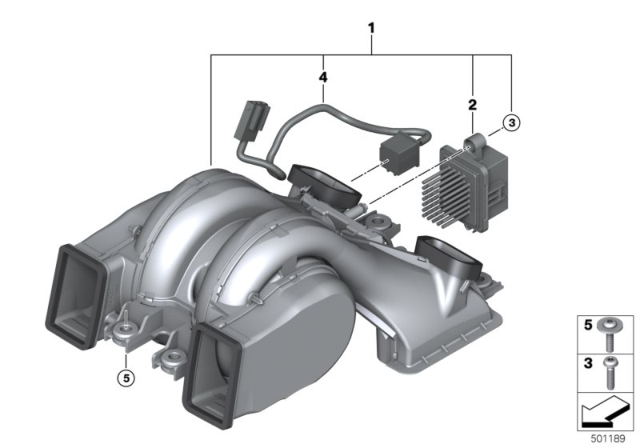 2019 BMW M5 Rear Blower Diagram for 64119315950