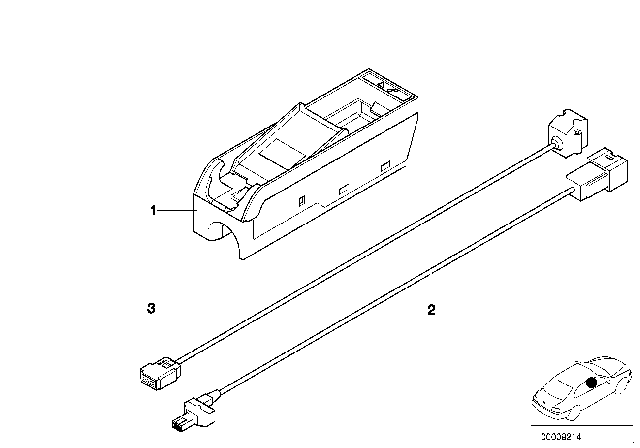 2000 BMW 750iL Individual Parts, Tandem Car Phone Diagram 1