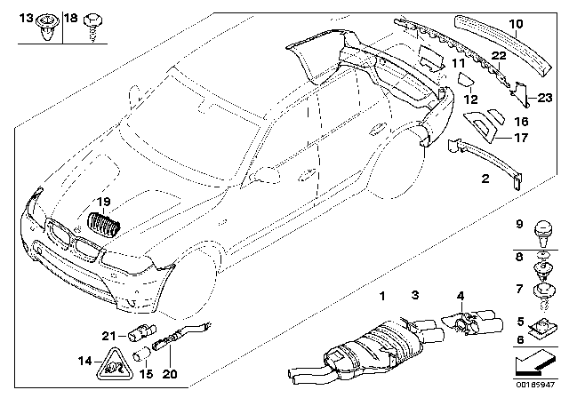 2005 BMW X3 Aerodynamic Package Diagram