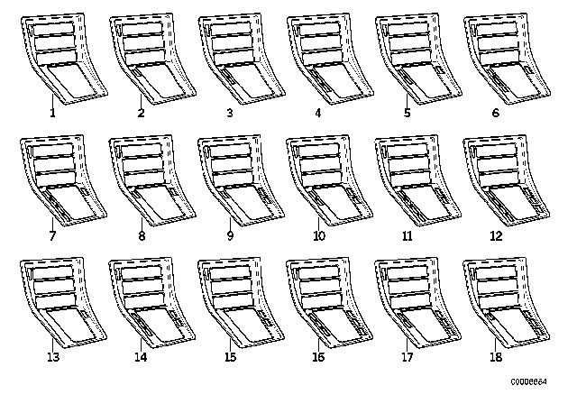 1994 BMW 840Ci Fine Wood Trim Diagram 1