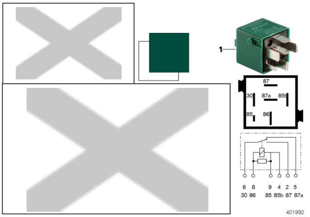 2000 BMW 323i Relay, Change-Over Contact Diagram