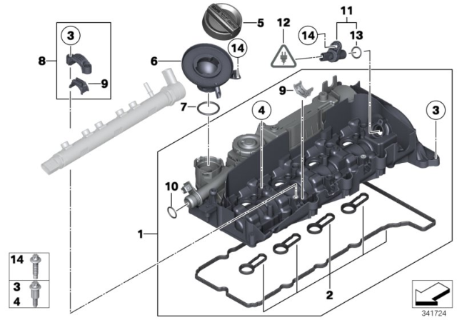 2017 BMW X3 Cylinder Head Cover Diagram