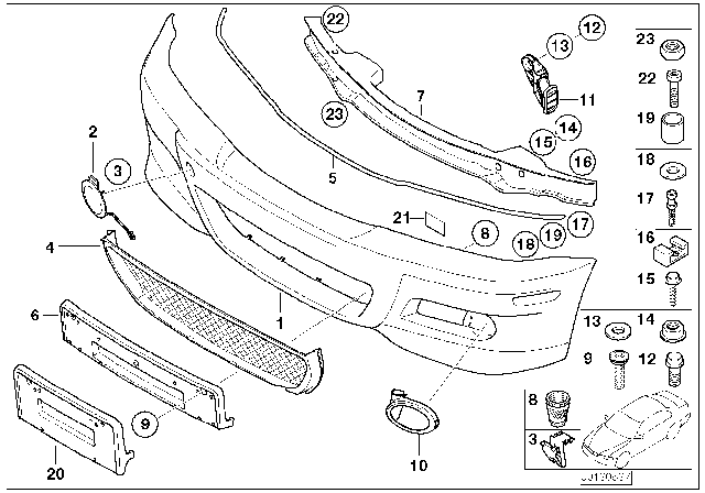 2001 BMW M3 M Trim Panel, Front Diagram 2