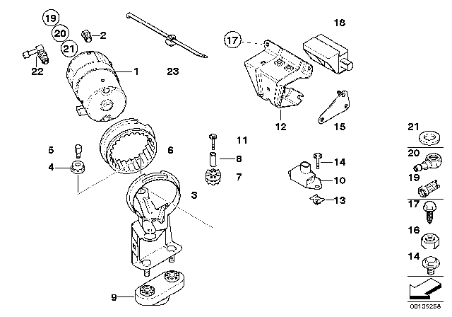 1999 BMW 323i DSC Compressor / Sensor / Mounting Parts Diagram 1