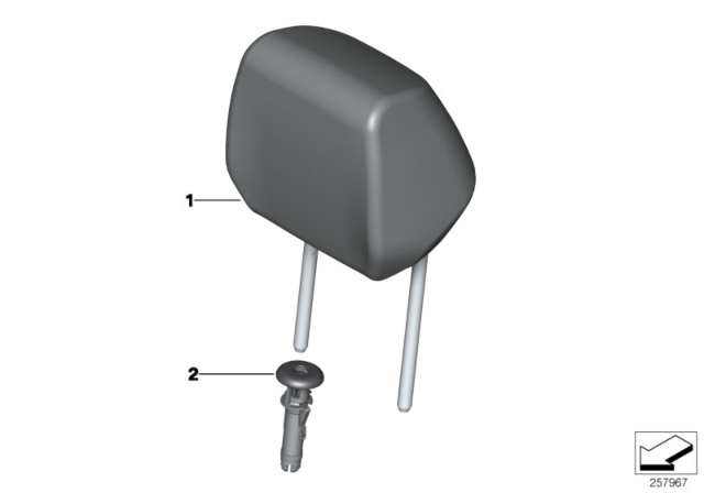 2014 BMW 228i Seat, Front, Head Restraint Diagram