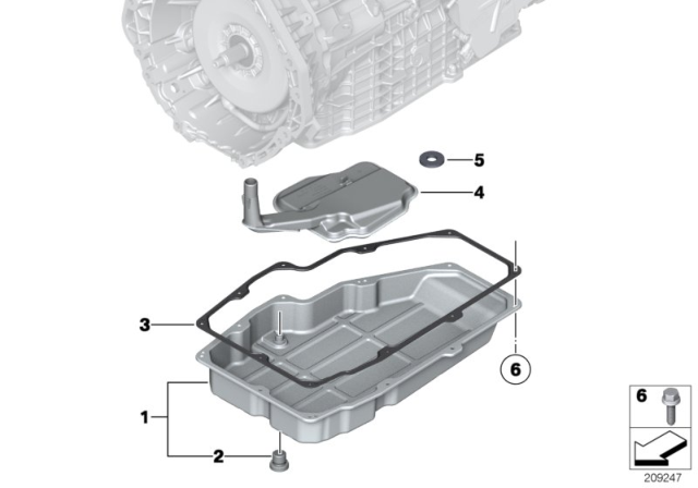2010 BMW X6 Oil Filter Diagram for 24117595897