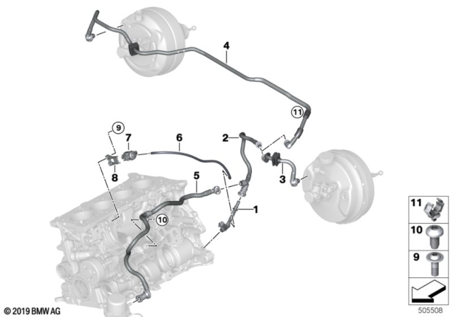 2020 BMW X3 Vacuum Line, Brake Servo Diagram